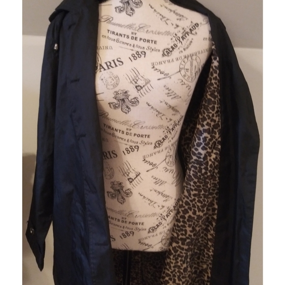 CAPELLI WINDBREAKER BLACK TRENCH COAT - Picture 5 of 6